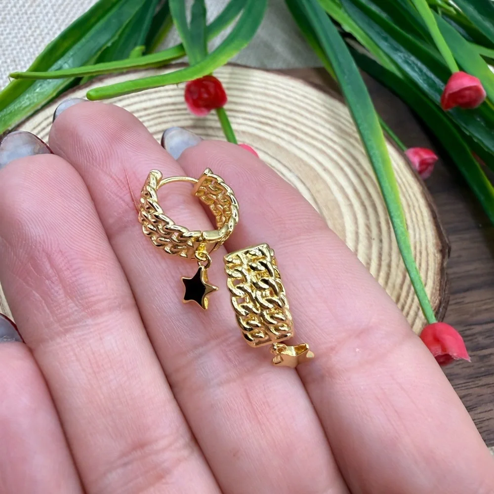 Earrings vermeil sterling silver 925 star